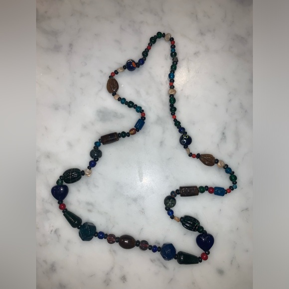 Vintage 36” lampwork glass and shell necklace - Picture 2 of 2